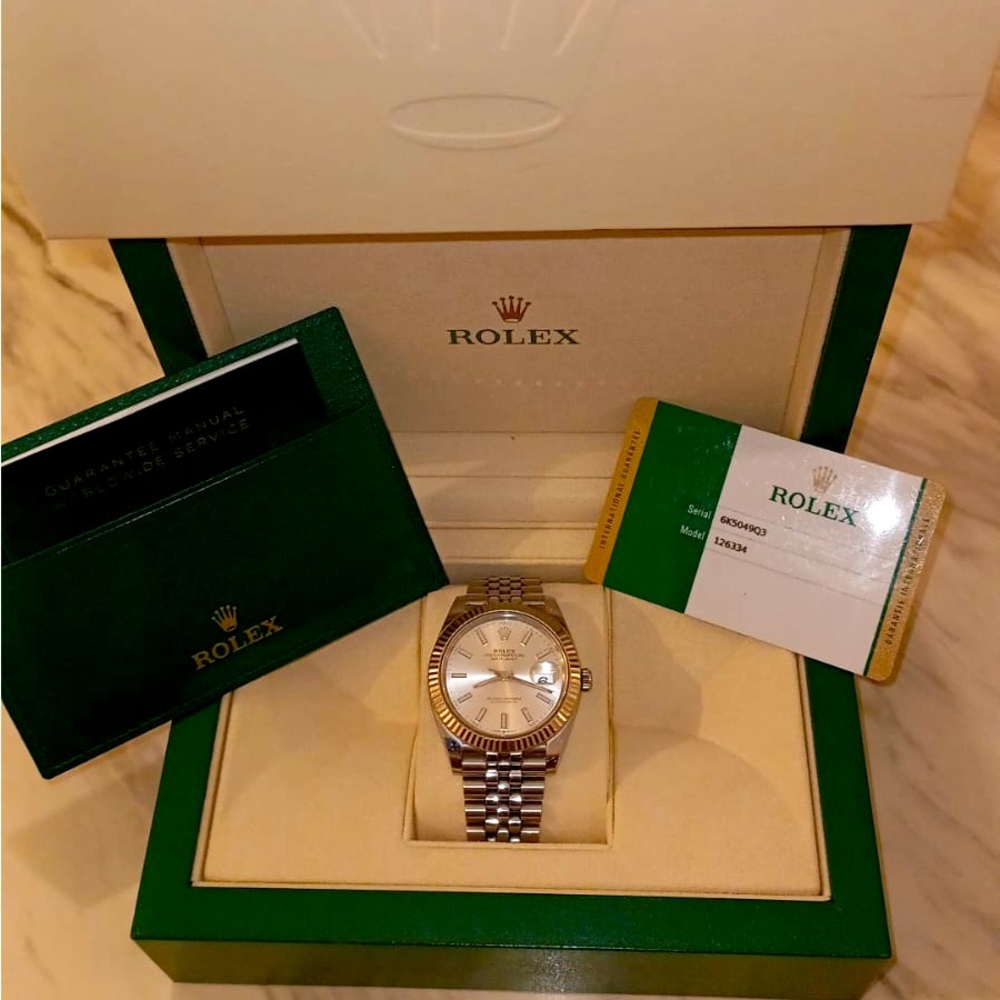 Rolex date just pepeutual oyster silver jubilee bracelet paper card and box 2019